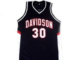 Stephen Curry Custom Davidson College Wildcats Basketball Jersey Black Any Size image 1