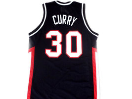 Stephen Curry Custom Davidson College Wildcats Basketball Jersey Black Any Size image 2