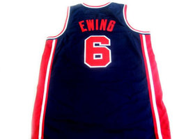 Patrick Ewing #6 Team Usa Basketball Jersey Navy Blue Any Size image 2