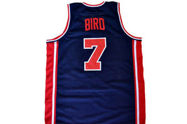 Larry Bird Custom Team USA Basketball Jersey Navy Blue Any Size image 2