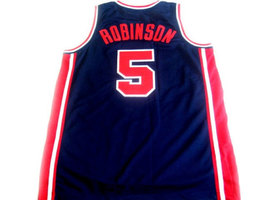 David Robinson #5 Team USA Basketball Jersey Navy Blue Any Size image 2