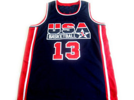 Chris Mullin Custom Team USA Basketball Jersey Navy Blue Any Size image 1