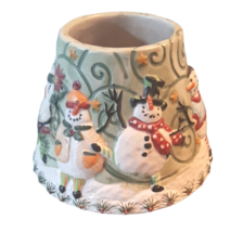 Frolicking Snowmen Yankee Candle Ceramic Shade Topper AS IS Read - $18.68