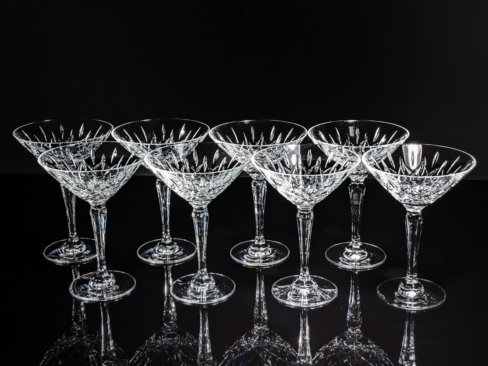 Faberge Crystal Martini Glasses Set of 4