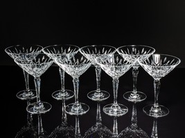 Faberge Martini Black Crystal Glasses set of 2 with the original Faberge  presentation case