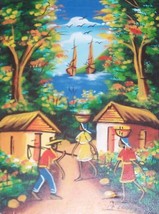 HAITIAN VILLAGE HAITI LANDSCAPE PAINTING BY A. LOUIS - $267.30