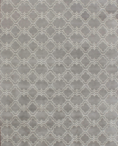 Moroccan Scroll Tile Gray 8' x 10' Contemporary Handmade Woolen Area Rug Carpet - $599.00