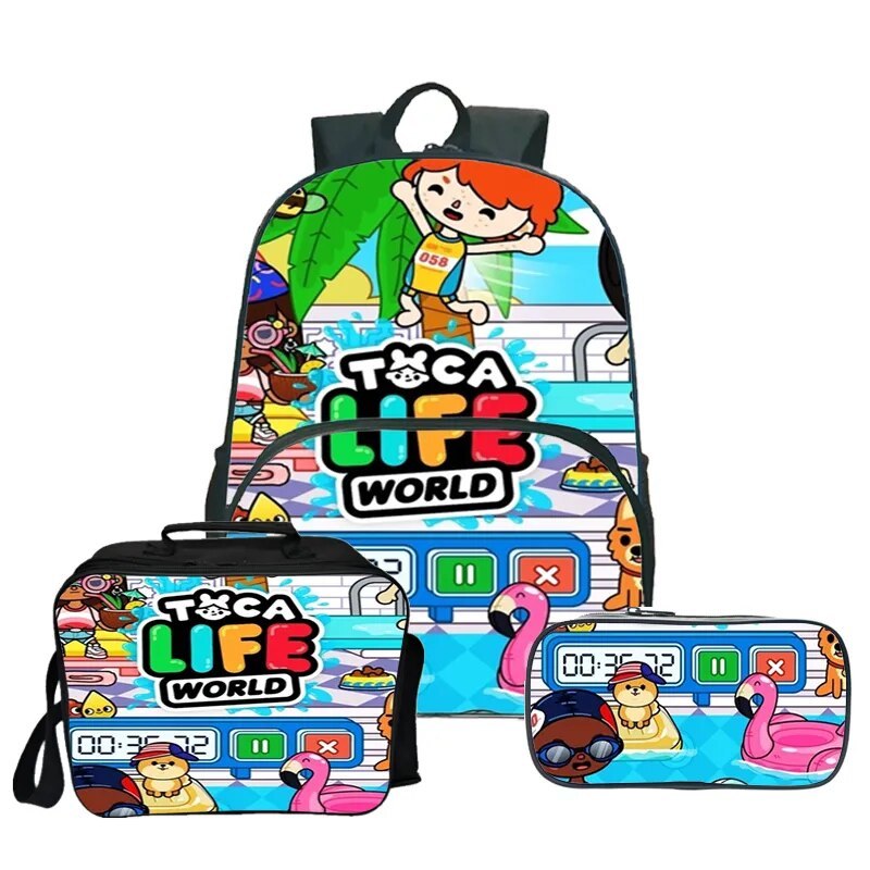 New Toca Boca Life World Game Backpack Toca Boca Mochila Bag Men 3D