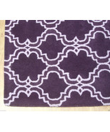 FRENCH ACCENT SCROLL TILE PURPLE 9X12 HANDMADE PERSIAN STYLE WOOL AREA RUG - $799.00
