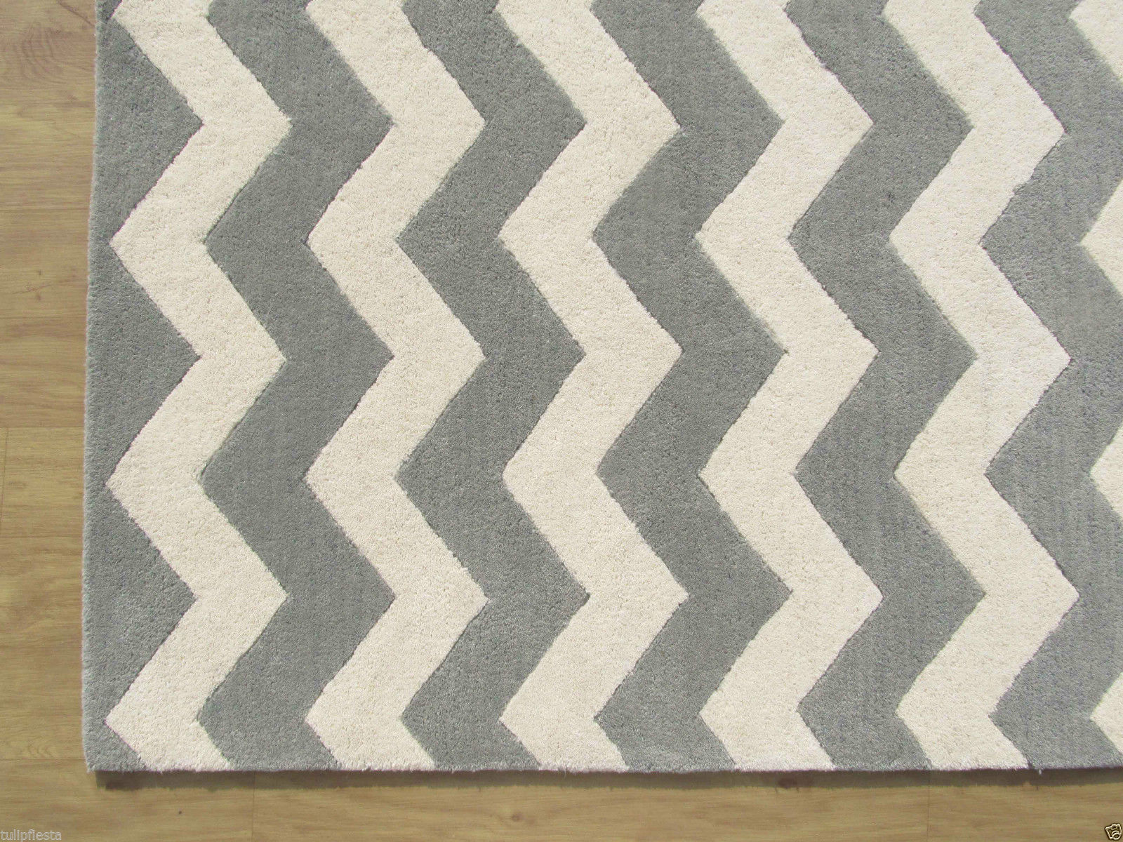 Primary image for Chevron ZigZag Porcelain Blue 6' x 9' Handmade Persian Style 100% Wool Area Rug