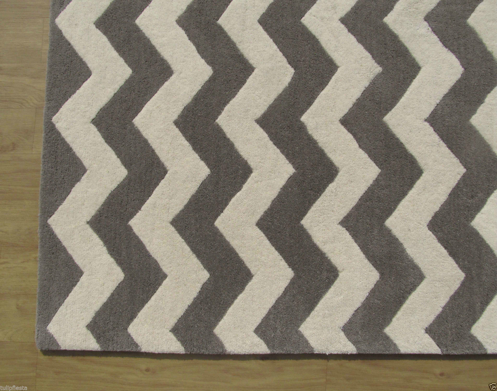 Primary image for Chevron Zig Zag Gray 9' x 12' Handmade Persian Style 100% Woolen Area Rug Carpet