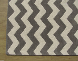 Chevron Zig Zag Gray 9' x 12' Handmade Persian Style 100% Woolen Area Rug Carpet - $799.00