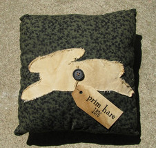 Prim Hare Pillow with Tag 3915 Dark Green - $14.95