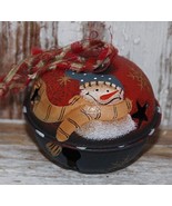 32565 - Snowman  Yellow Scarf Bell Metal Christmas Ornament  - $2.95