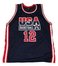 Dominique Wilkins Custom Team USA Basketball Jersey New Sewn Navy Blue Any Size image 1