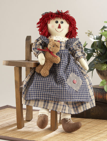 Primary image for Primitive Doll  41562-Blue Plaid Raggedy Doll 20 inches 