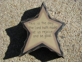 Primitive Wood Standing Star 901 This is the Day the Lord has Made - $2.95