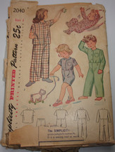 Vintage Simplicity Child’s Pajamas Size 2 #2040  - $5.99