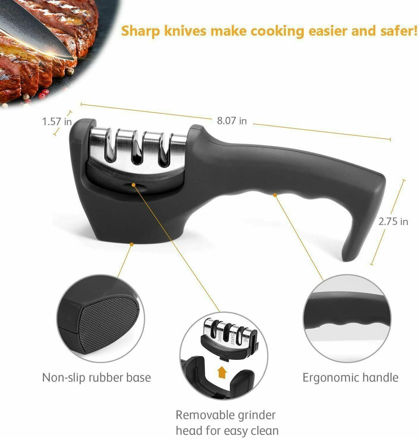 1pc Fully Automatic Electric Knife Sharpener - Fast and Efficient Kitchen  Gadget for Sharpening Knives