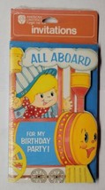Vintage American Greetings All Aboard Train Birthday Party Invitations 8... - $11.87