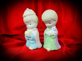 Precious Moments Nativity Three Kings Wise Man &amp; Shepherd Figurines Vtg ... - $22.26