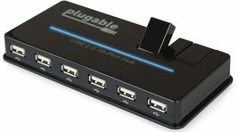 Plugable USB 2.0 10-Port High Speed Hub with Power Adapter and Two Flip-Up Ports - $138.76