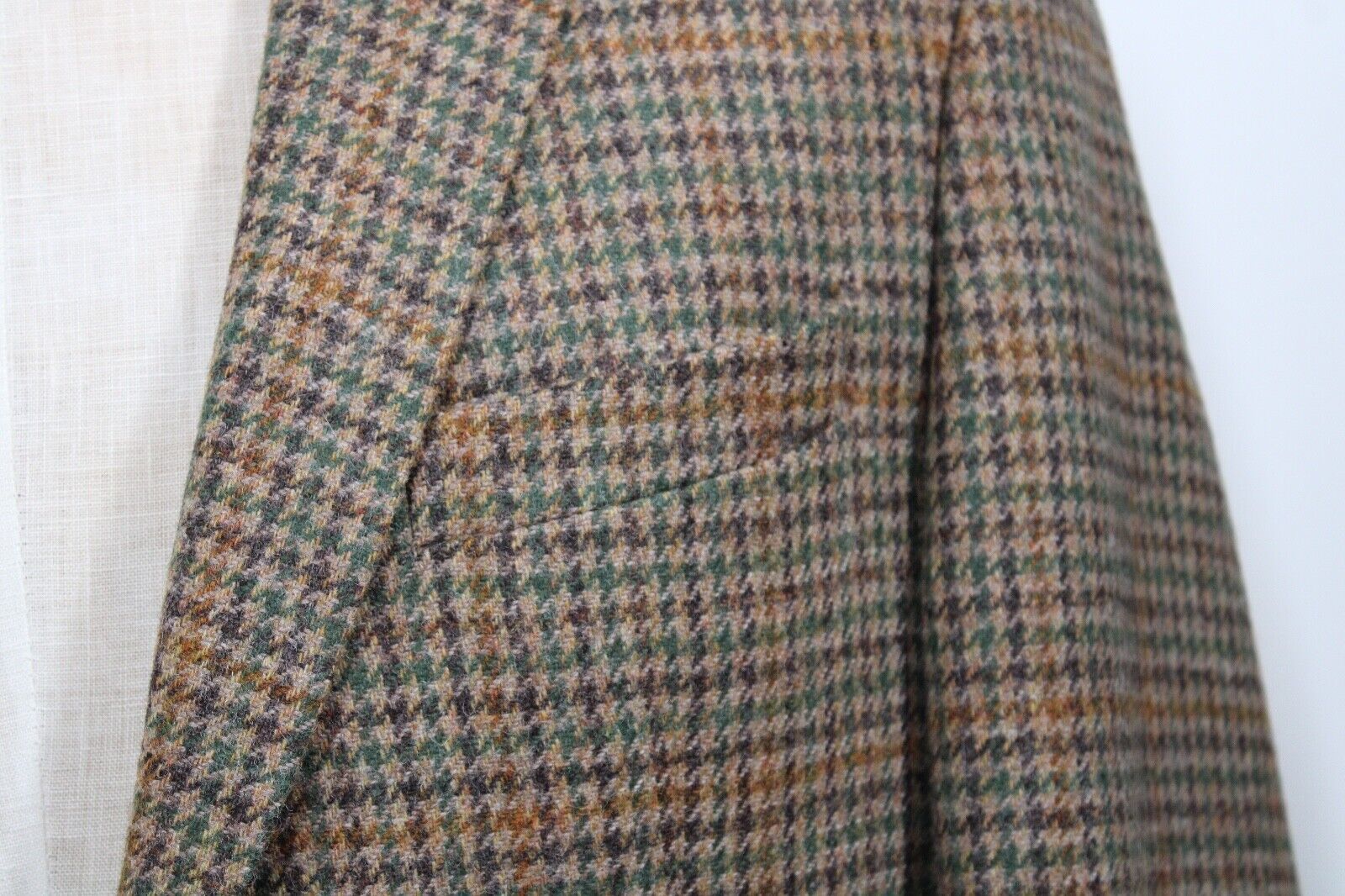 Mallalieus 44L Brown Multi Houndstooth Tweed Wool Sport Coat Jacket ...