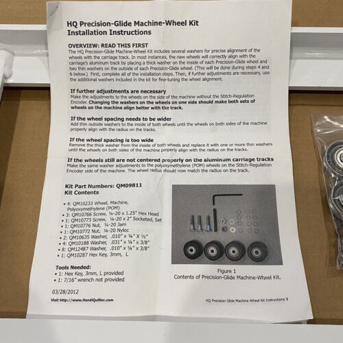 Handi Quilter 29" Carriage Glide Machine Wheel Kit Installation W