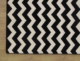 Large Hand tufted Chevron Black and White 9' x 12' Transitional Woolen Area Rug - $729.00