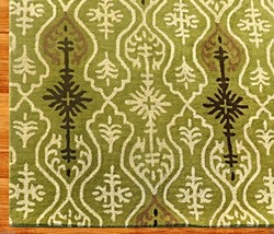 Ikat Links Green 8' X 10' Handmade Persian Style 100% Wool Area Rug - $489.00