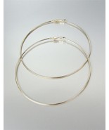 CHIC Lightweight Thin Gold Metal LARGE 3 1/2&quot; Diameter Hoop Post Earrings - $14.99