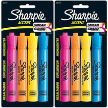 Pack of (2) New Sharpie Accent Tank-Style Highlighters, 4 Colored Highlighters - $11.49