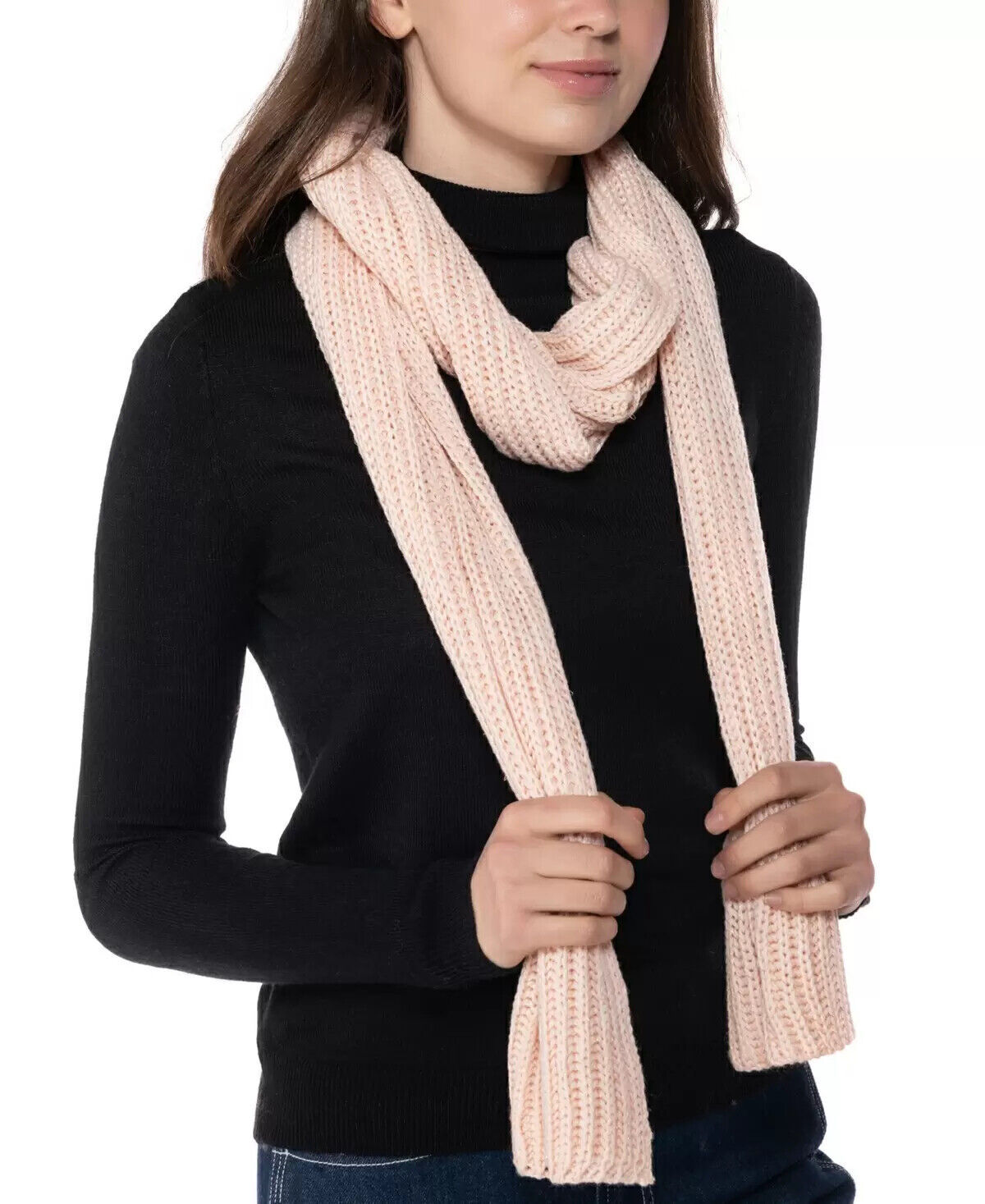Style & Co Solid Ribbed Muffler Scarf Blush and similar items