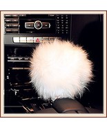Retro Disco Pure White Genuine Wool Lambskin Fur Gear Shift Knob Cover  - $30.56