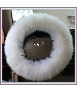Pure White Long Genuine Australian Lambskin Woolen Fur Steering Wheel Cover - $55.76