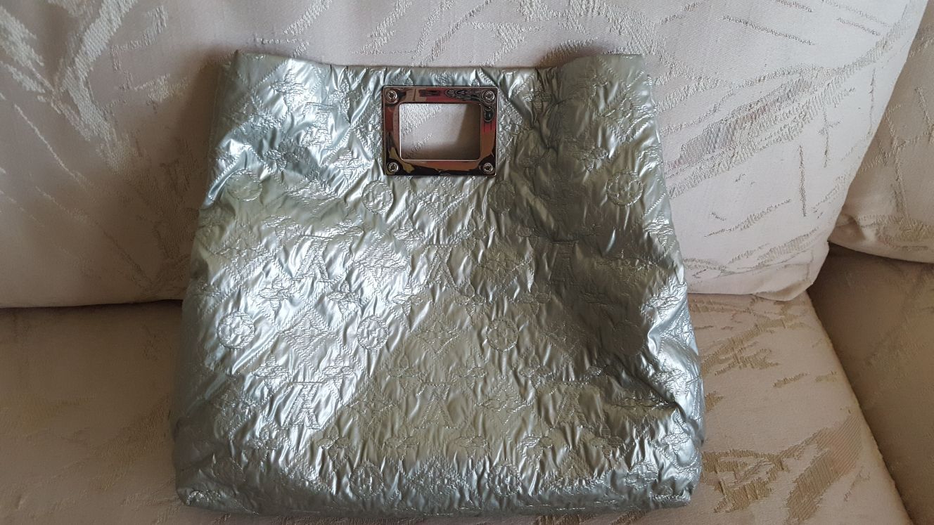 Louis Vuitton Argent Monogram Coated Fabric Limelight Clutch at