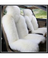 Fluffy Pure White Luxury Australian Lambskin Wool Fur Seat Cover Protectors - $245.66