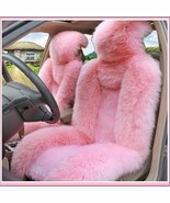 Fluffy Posh Pink Luxury Australian Lambskin Woolen Fur Seat Cover Protec... - $245.66