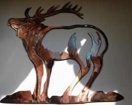 Standing Elk - Metal Wall Art - Copper 17" x 17" - $47.48