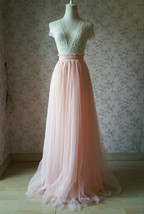 BLUSH PINK Long Tulle Skirt Wedding Bridesmaid Long Tulle Skirt A-line Plus Size image 10