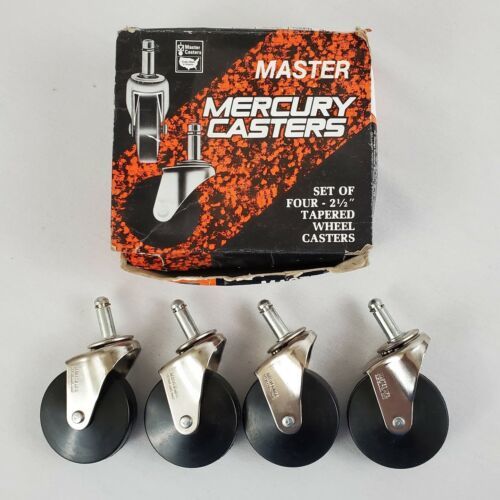 Primary image for Master Mercury Casters D472-1/2 LS Set of Four 2-1/2" Tapered Wheel Casters NOS