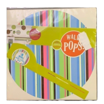 Wall Pops 5 Ribbon Candy Blue Striped 13&quot; Circles Peel Stick Move Wall A... - $15.19