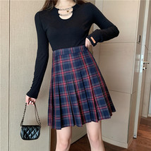 Knee Length Black Plaid Skirt School Girl Plus Size Knee Pleated PLAID SKIRTS image 11