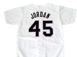 Michael Jordan #45 Birmingham Barons Button down Baseball Jersey White Any Size image 5