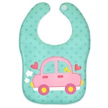 2 Pcs Cartoon Car Soft and Comfortable Baby Bibs Waterproof Pocket