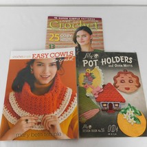 Lot of 3 Crochet Book/Magazine Pot Holders Cowls Lily Love of Crochet Si... - $9.75