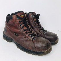 Dr Doc Martens Industrial Steel Toe Safety Boots Brown Leather Mens 10 Womens 11 - $49.40