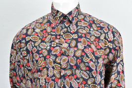 Mens Silk Uomo By Nak Silk Shirt Long Sleeve Button Down M - $40.05
