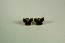 Mini Onyx Gold Butterfly Earrings - $30.00
