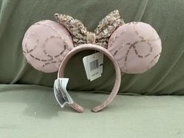 Disney Parks Silver and Pink Bow Sequin Ears Minnie Mouse Headband NEW image 2